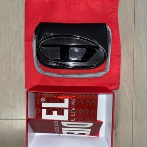 Diesel Black Crossbody Bag with Silver Accent